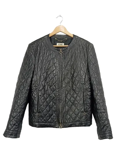 Jobis Damen Steppjacke Leder Schwarz Gr. 42 Klassisch
