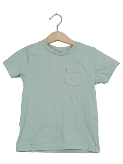Next Kinder T-Shirt Gr. 98/104 Grün Brusttasche Basic Baumwolle