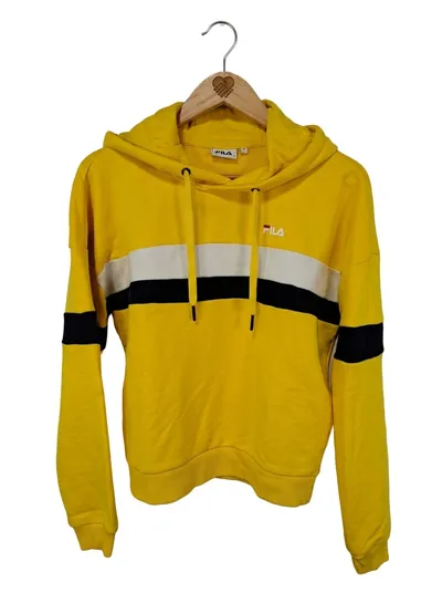 FILA Damen Kapuzenpullover Hoodie Gelb Gr. S Streetwear Sport