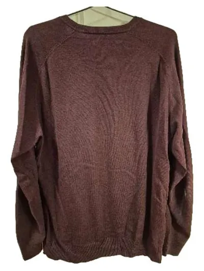 Ben Sherman Pullover Herren XL Strickpullover Brusttasche Bordeaux Baumwolle