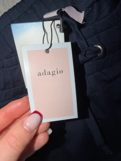 Adagio Jogginghose Damen Gr. 40/L Blau Baumwolle Freizeithose