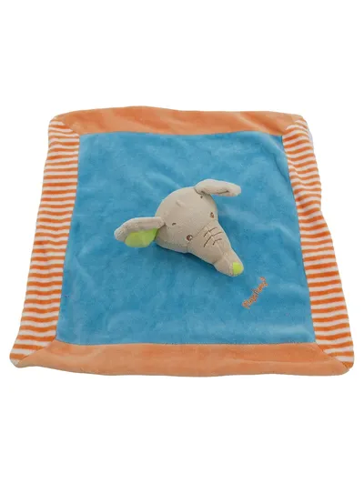 Playshoes Schmusetuch Elefant Baby Kuscheltuch Blau Orange Baumwolle