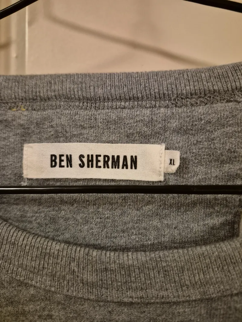 Ben Sherman Sweatshirt Herren XL Grau Logo-Print Rundhals Baumwolle 3