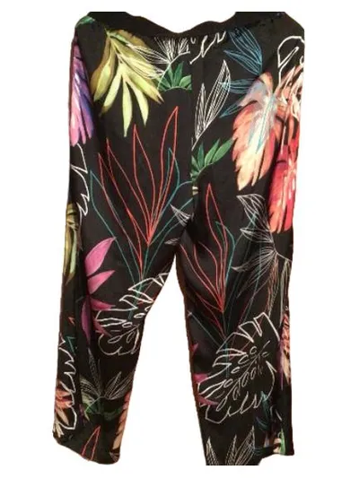 Ashley Brooke Damen Jogginghose Gr. 42 Tropisch Floral Mehrfarbig