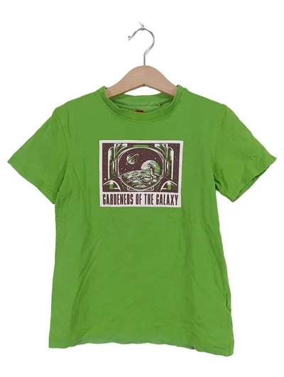 Engelbert Strauss Kinder T-Shirt Gr. 128 Grün Baumwolle Logo Print Casual