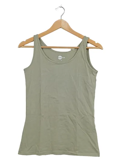 EVER.ME Damen Tanktop Basic Top Oliv Gr. S Baumwolle Ärmellos