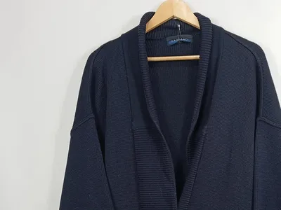 Dardano Strickjacke Herren Klassisch Wolle Cardigan Blau Gr. 58/4XL