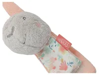 Fehn Greifling Hase Blumenmuster Grau Polyester Baby Rassel 15cm 2