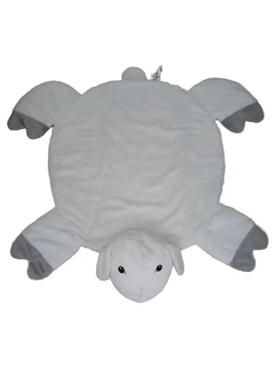 IKEA Kinderteppich Lamm Schaf Spielmatte weiß grau 105x99 cm Polyester