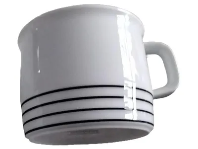 Thomas Germany Porzellan Tasse Weiß mit schwarzen Streifen 350ml