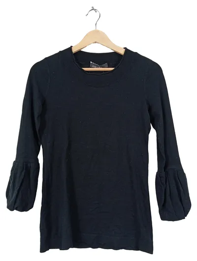 Marc Cain Damen Pullover Gr. M Schwarz Trompetenärmel Elegant Viskose