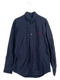 Ralph Lauren Hemd Herren M Custom Fit Langarm Blau Baumwolle Business 1