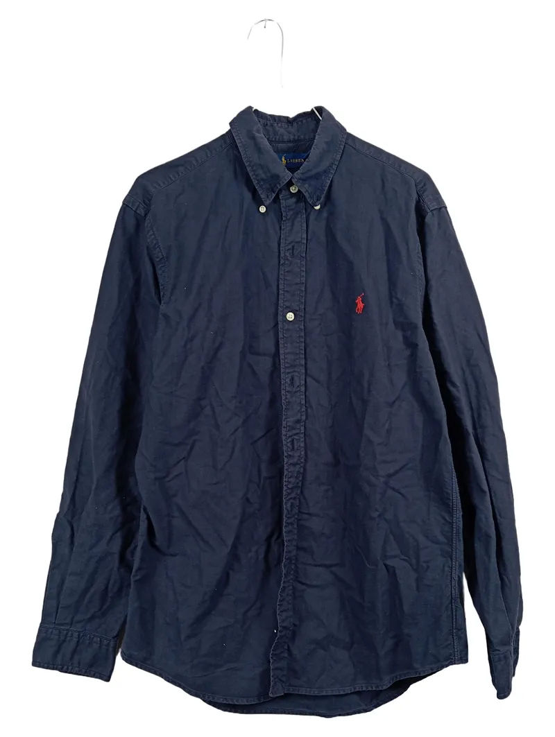 Ralph Lauren Hemd Herren M Custom Fit Langarm Blau Baumwolle Business 1