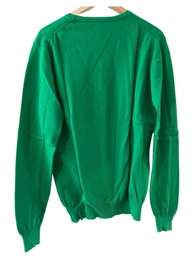 Clayton Pullover Herren V-Ausschnitt Grün Baumwolle Langarm Gr. XL