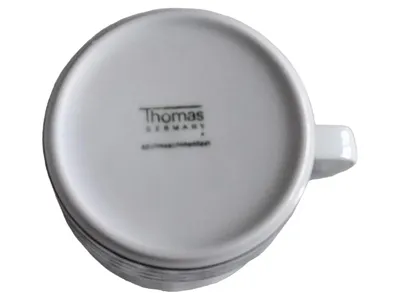 Thomas Germany Porzellan Tasse weiß mit schwarzen Streifen minimalistisch