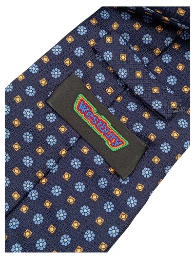 Westbury Krawatte Herren Seide Blau Blumenmuster Klassisch Business 150cm