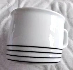 Thomas Germany Porzellan Tasse Becher weiß mit schwarzen Streifen 300ml