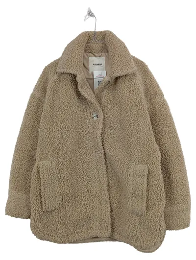 Pull&Bear Teddy Felljacke Damen Gr. S Beige Kunstfell Mantel Oversized