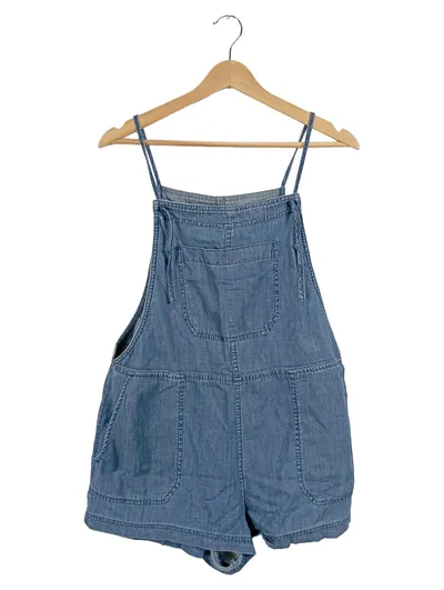 Abercrombie & Fitch Latzkleid Damen Blau Baumwolle Träger Gr. M W29