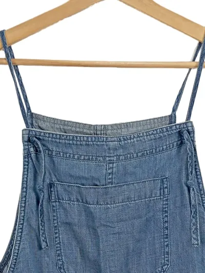 Abercrombie & Fitch Latzkleid Damen Blau Baumwolle Träger Gr. M W29