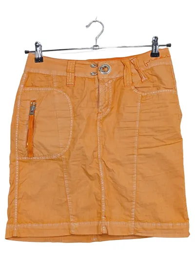 Freesoul Damen A-Linienrock Orange Gr. S 36 Minirock Cargo Baumwolle