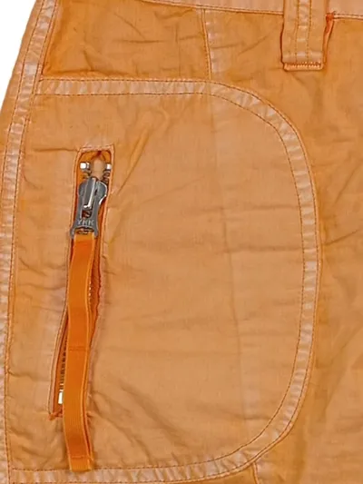 Freesoul Damen A-Linienrock Orange Gr. S 36 Minirock Cargo Baumwolle