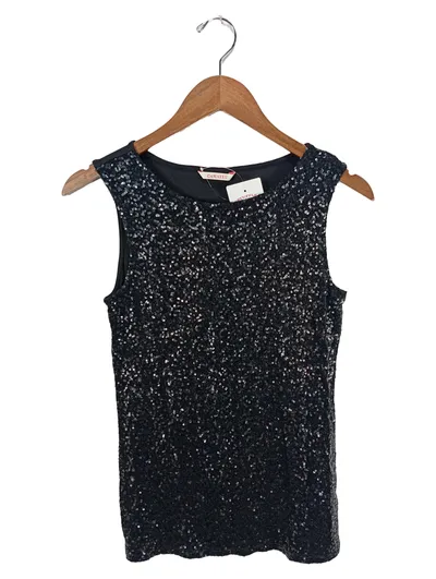 Camaïeu Pailletten Top Damen ärmellos Party Glamour Schwarz Gr. S