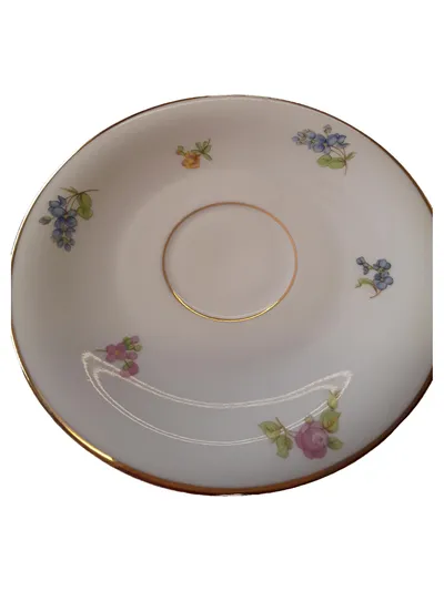 Heinrich Porzellan Unterteller Klassisch Blumenmuster Weiß 15 cm Haarriss