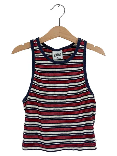 Urban Classics Damen Top Gestreift Rippstrick Crop Baumwolle Gr. M