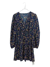 Cupshe Damen Blumenmuster Wickelkleid Midikleid Blau Gr. S 1