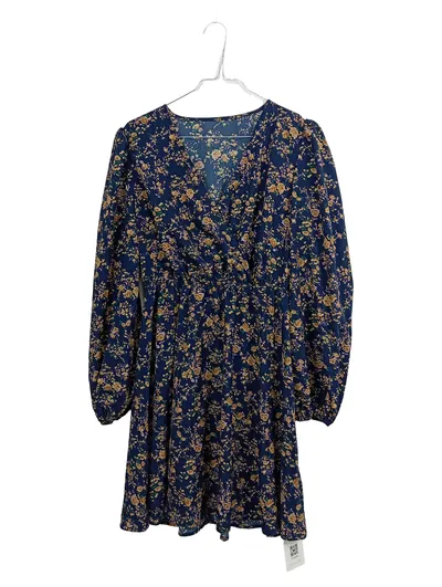 Cupshe Damen Blumenmuster Wickelkleid Midikleid Blau Gr. S