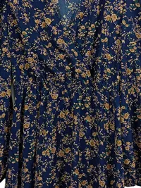 Cupshe Damen Blumenmuster Wickelkleid Midikleid Blau Gr. S 3