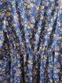 Cupshe Damen Blumenmuster Wickelkleid Midikleid Blau Gr. S 5