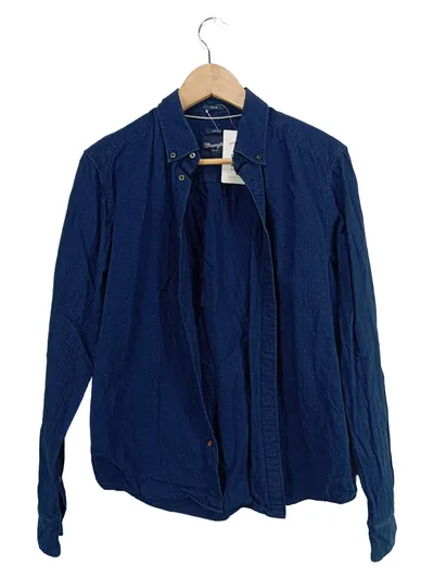 Wrangler Herren Freizeithemd Slim Fit Indigo Blau Gr. S Baumwolle