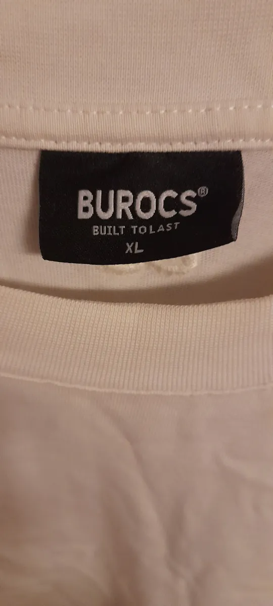 BUROCS T-Shirt Herren Kurzarm Basic Baumwolle Uni Weiß XL 3