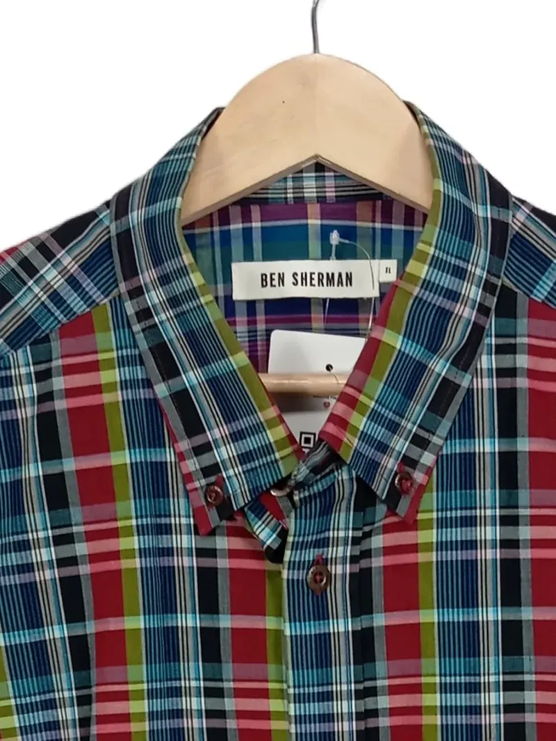 Ben Sherman Herren Freizeithemd Kariert Langarm Button-Down Gr. XL 3