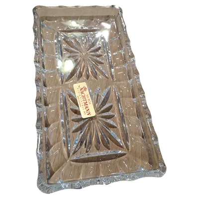 Nachtmann Bleikristall Serviertablett Blumen 19x10 cm Transparent Festlich Glas
