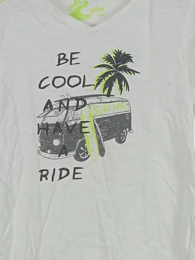 Alive Kinder T-Shirt Gr. 128 Weiß Schriftzug Logo Print Baumwolle