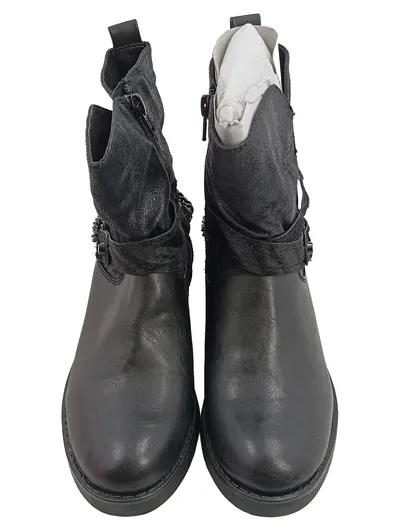 You Young Coveri Damen Stiefeletten Kunstleder Reißverschluss Schwarz Gr. 36