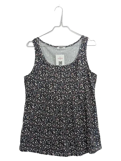 Zeagoo Damen Top Blumenmuster Ärmellos Raffungen Blau Gr. M 38