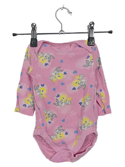 Fruit of the Loom Baby Body Langarm Tweety Bugs Bunny Rosa Gr. 62/68