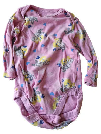 Fruit of the Loom Baby Body Langarm Tweety Bugs Bunny Rosa Gr. 62/68