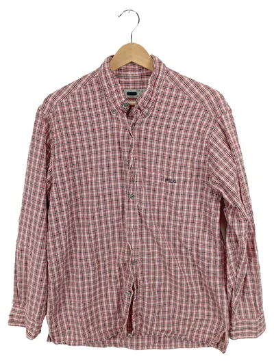 FILA Herren Freizeithemd Kariert Langarm Rot Weiß Gr. 48/M