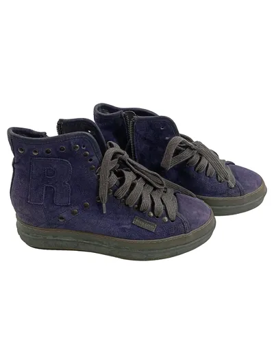Ruco Line Damen High-Top Sneaker Wildleder Lila Nieten Gr. 39