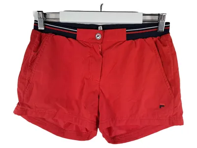 FILA Damen Sport Shorts Rot Gr. 36/S Polyester Kurze Hose Tennis