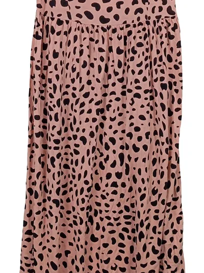 Buffalo Sommerkleid Maxikleid Animal Print Rosa Gr. 40/L Trägerkleid Viskose