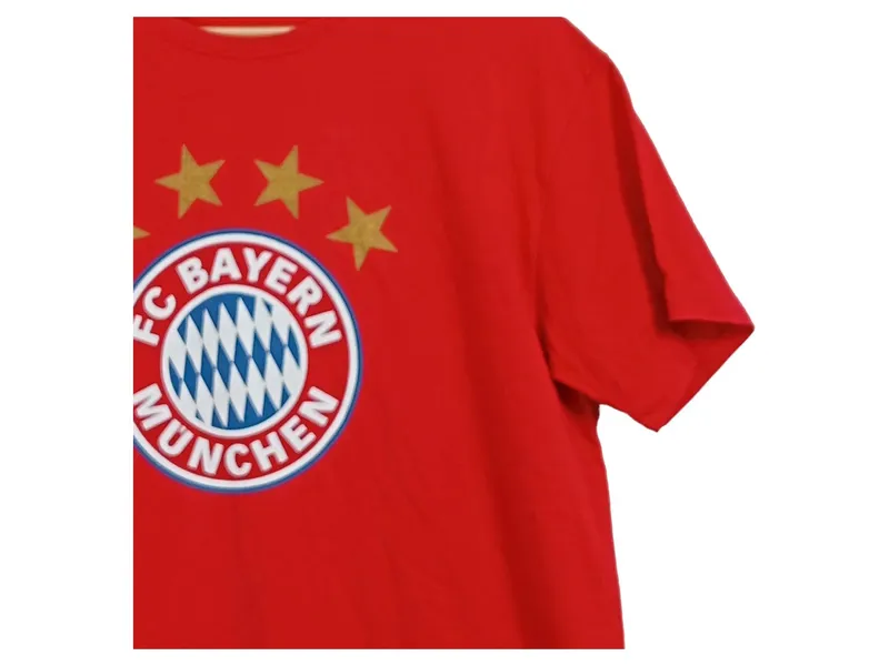 FC Bayern München Fanshirt Herren Gr. L Rot Logo T-Shirt Fußball 3