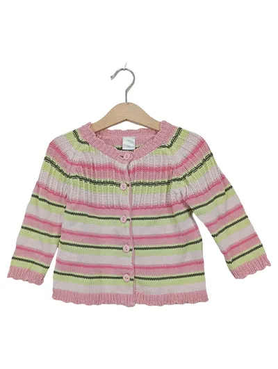 Dirkje Strickjacke Mädchen Gr. 86 Mehrfarbig Gestreift Baumwolle Rüschen