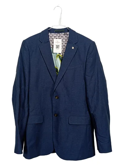 Ted Baker London Herren Blazer Sakko Gr. 50/L Blau Leinen-Mix