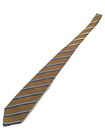 Marvelis Herren Krawatte Braun Gestreift Business 148cm Polyester